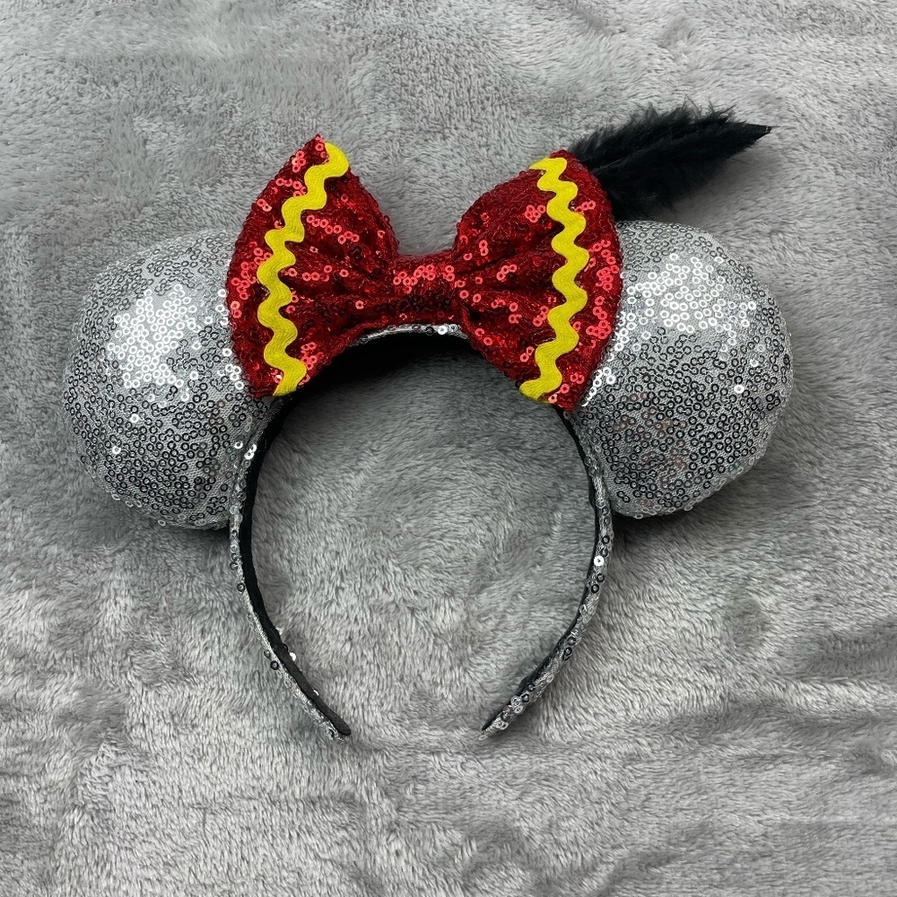 Disney Minnie Mouse Custom Made Sequins Ears Headband Adult Size